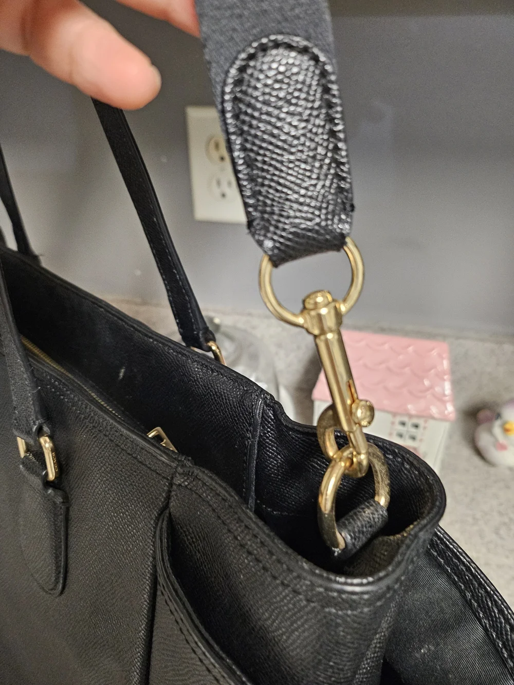 Coach Black Leather Tote Baby Bag - Classic Everyday Shoulder Bag